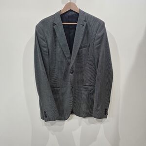 ZARA MAN single breasted 2 button faux knotch collar Pickstitch Men's Blazer